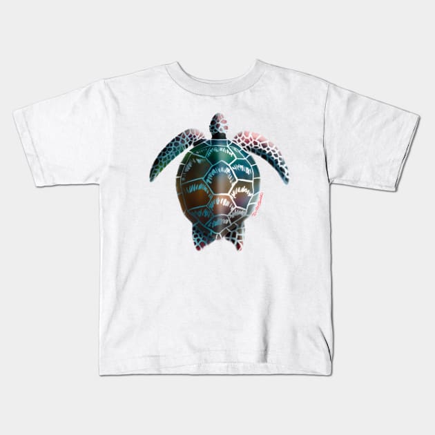 Sea Turtle Kids T-Shirt by dtipaints